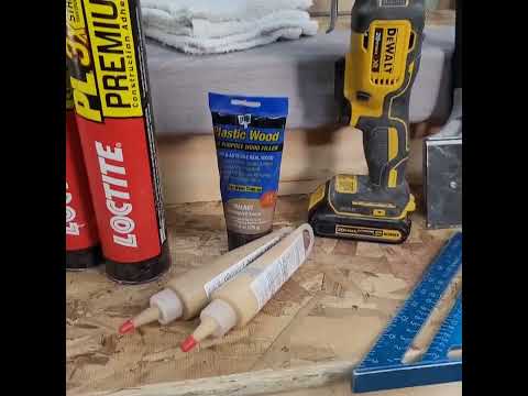 Picture of tools and material need to install custom stair nosing and stair tread.