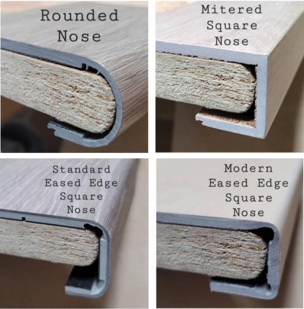 Stair Nosing Free Sample - Profile Options - Salty Custom Vinyl