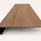 Custom square-nose stair tread made from A&A Surfaces Forrest Brown flooring. Square profile. Front view.