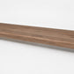 Custom square-nose stair tread made from A&A Surfaces Forrest Brown flooring. Square profile. Full view.
