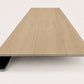 Custom square-nose stair tread made from DuraLux Performance Paisley Cape flooring. Square profile. Front view.