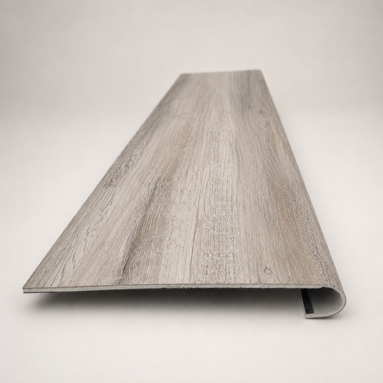 DuraLux Performance Highguard Silver round -Nose Stair Tread - Front View