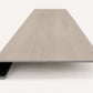 Custom square-nose stair tread made from DuraLux Performance Lorraine Sienna flooring. Square profile. Front view.