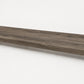 Custom square-nose stair tread made from DuraLux Performance Stormy Elm flooring. Square profile. Full view.