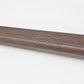 Custom square-nose stair tread made from DuraLux Performance Winter Peak flooring. Square profile. Full view.