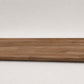 Custom round-nose stair tread made to match LifeProof Butler Hickory flooring. Round profile. Full view.