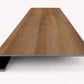 Custom square-nose stair tread made to match LifeProof Butler Hickory flooring. Square profile. Front view.