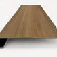 Custom square-nose stair tread made from LifeProof Clermont Elm flooring. Square profile. Front view.