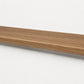 Custom square-nose stair tread made from LifeProof Clermont Elm flooring. Square profile. Full view.