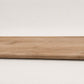Custom round-nose stair tread made from LifeProof Fresh Oak flooring. Round profile. Full view.