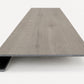 Custom square-nose stair tread made from LifeProof Kacee Canyon Oak flooring. Square profile. Front view.