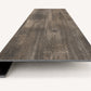 Custom square-nose stair tread made to match LifeProof Restored Wood flooring. Square profile. Front view.