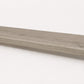 Custom square-nose stair tread made from LifeProof Sterling Oak flooring. Square profile. Full view.