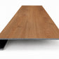 Custom square-nose stair tread made from LifeProof Trail Oak flooring. Square profile. Front view.
