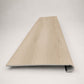 Custom round-nose stair tread made to match LifeProof Vesinet Oak flooring, featuring a light wood-look finish, continuous grain, and a smooth rounded profile for a clean stair transition. Front View