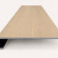 Custom square-nose stair tread made to match NuCore Caracal Crossing flooring. Square profile. Front view.