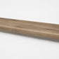 Custom square-nose stair tread made from NuCore Everwood Falls flooring. Square profile. Full view.