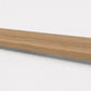 Custom square-nose stair tread made from NuCore Glenridge Oak flooring. Square profile. Full view.