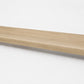 Custom square-nose stair tread made from NuCore Oakleigh Blonde flooring. Square profile. Front view.