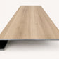 Custom square-nose stair tread made to match NuCore Turner Road flooring. Square profile. Front view.