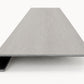 Custom square-nose stair tread made from NuCore Wisteria flooring. Square profile. Front view.