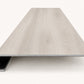 Custom square-nose stair tread made from STAINMASTER Port Isabel flooring. Square profile. Front view.