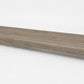 Custom square-nose stair tread made from Style Selections Ashen Oak flooring. Square profile. Full view.