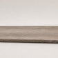 Custom round-nose stair tread made from Style Selections Dove Tail Oak flooring. Round profile. Full view.