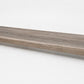 Custom square-nose stair tread made from Style Selections Dove Tail Oak flooring. Square profile. Full view.