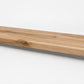 Custom square-nose stair tread made from Style Selections Jamestown Hickory flooring. Square profile. Full view. 