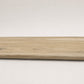 Custom round-nose stair tread made from Style Selections Natural Hickory flooring. Round profile. Full view.