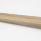 Custom square-nose stair tread made from Style Selections Natural Hickory flooring. Square profile. Full view.