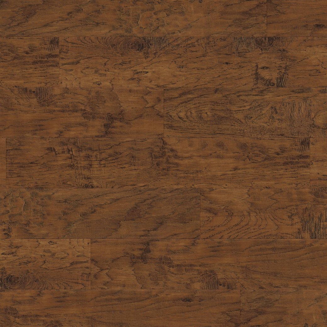 Close-up flooring swatch of Karndean Art Select Hickory Nutmeg used to craft custom vinyl stair tread covers