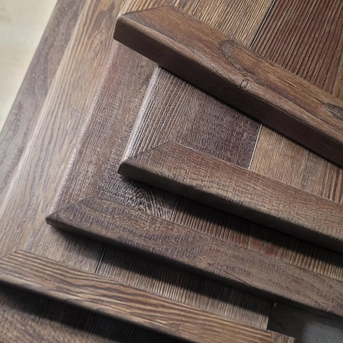 Close-up of Shaw Pantheon HD Plus Orso Open Stair Treads.