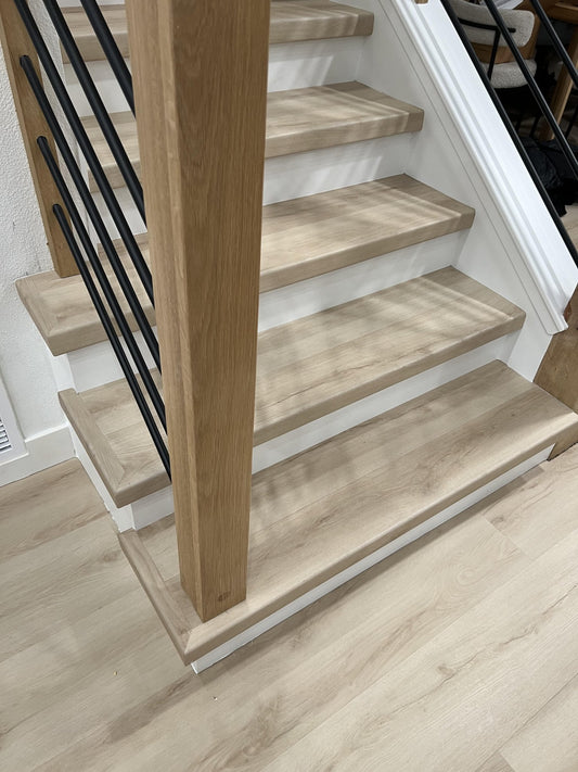 Vesinet Oak Stair Treads — Made From LifeProof Flooring (22 Mil) - Salty Custom Vinyl