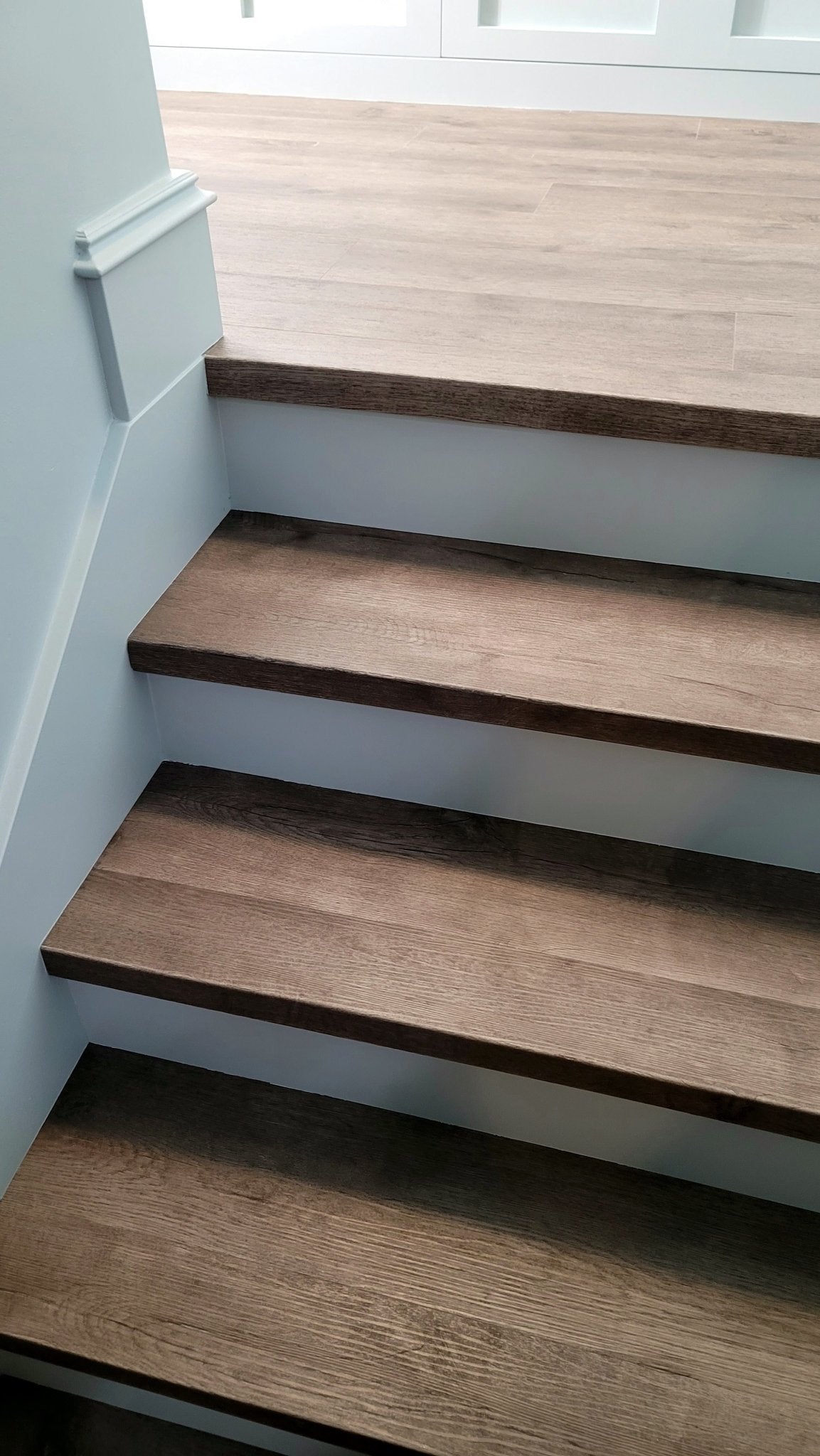 Stair Nosing Free Sample - Our Treads Shown on Stairs - Salty Custom Vinyl